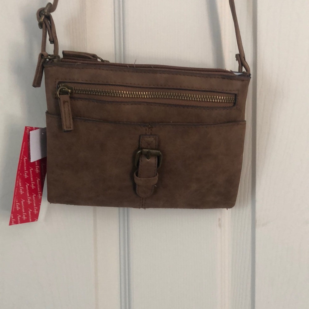 Tan brown small crossbody purse